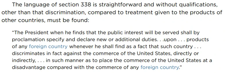⁉️What is Section 338 of the Tariff Act of 1930, the newest tariff authority the Trump administration is using to impose 50% tariffs on Canada?
➡️Section 338 has not been invoked in 100 years & requires strong proof of discrimination against American goods.
➡️It was designed as a retaliatory tool specifically to counter discrimination against US trade by other countries...
...such as when an importing country treated US products less favorably than the products of other countries.
