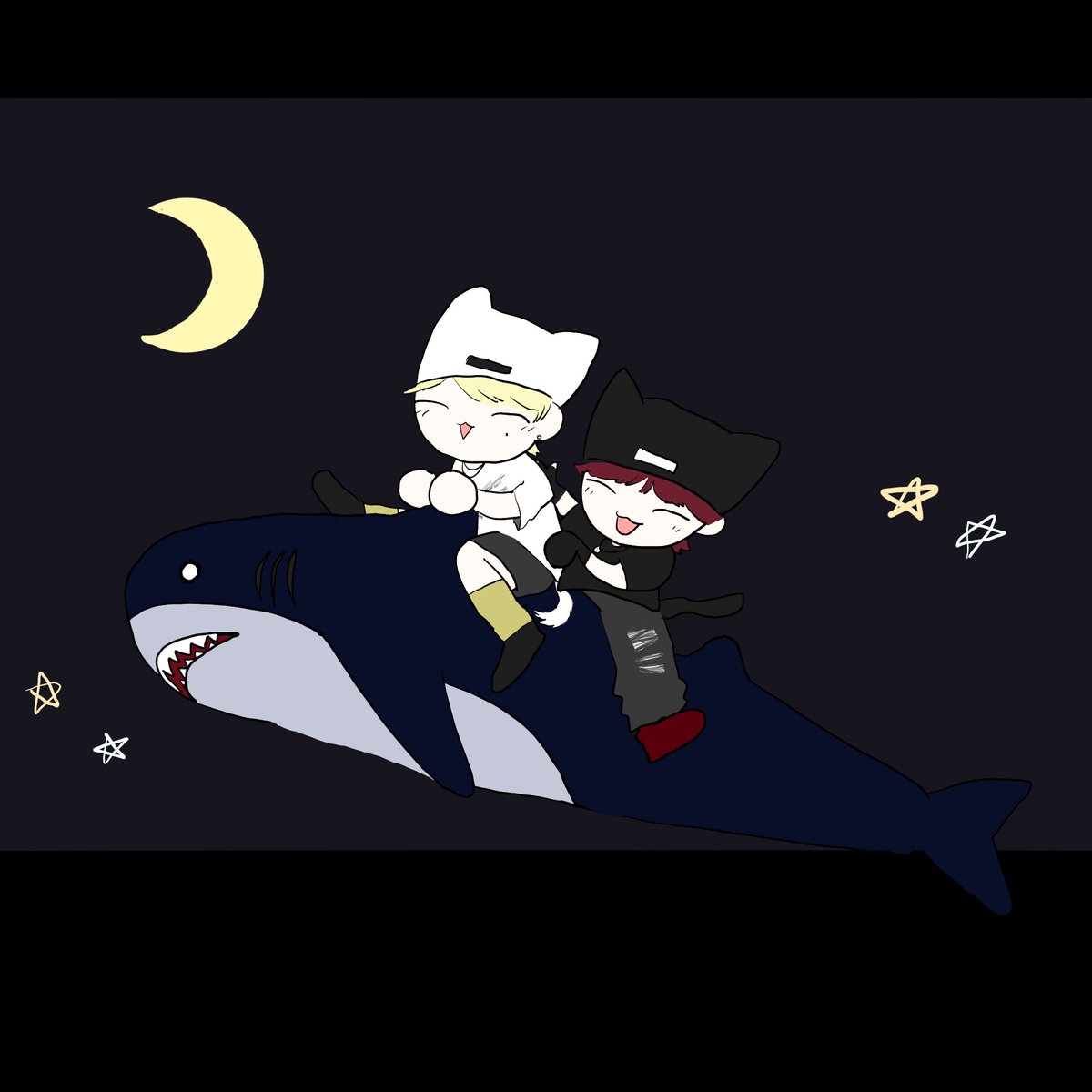 nobushi64's tweet photo. こたスンでサメネココンセプトもみたいな🦈🐈‍⬛ https://t.co/VxAh9ptA3v