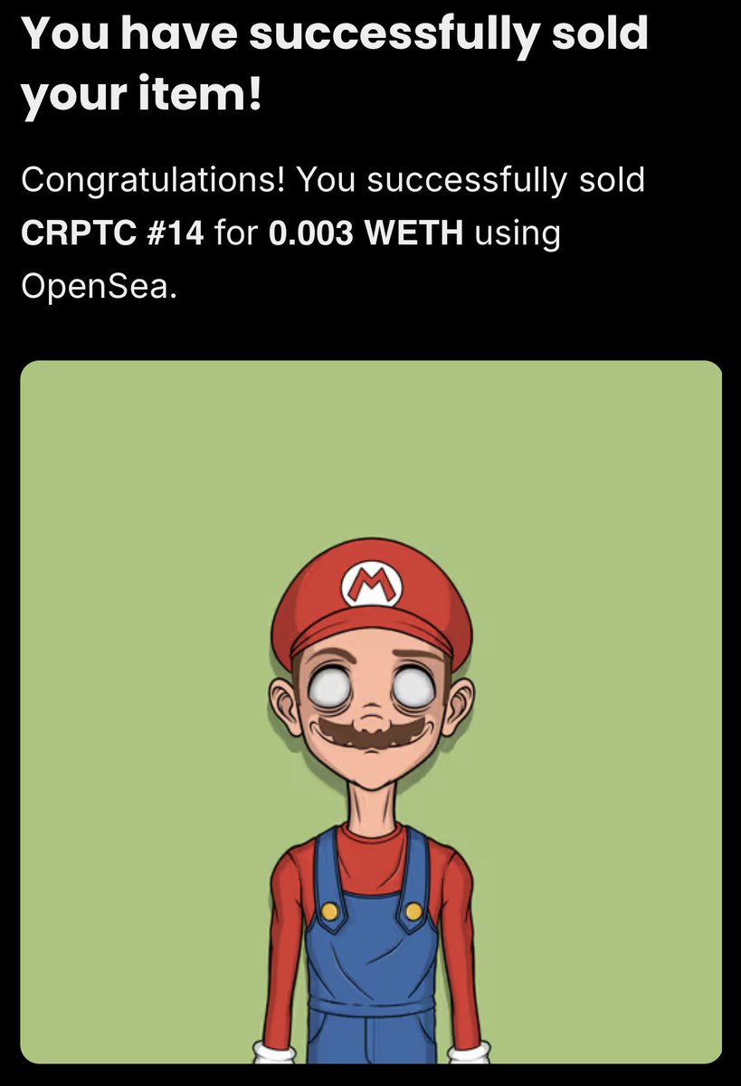 _OldManHead_'s tweet photo. SOLD!
Really thanks @NFTsCryptoArena for adopting Mario!
Check in your hidden and you will find a surprise!
https://t.co/JQq7coyf6Q
Dont forget to follow @NFTsCryptoArena
#nft #Web3 #nftcollection #polygon #nftcollector #procreate #handmade #OMH #oldmanhead #CRPTC https://t.co/wlzEs4uG9c
