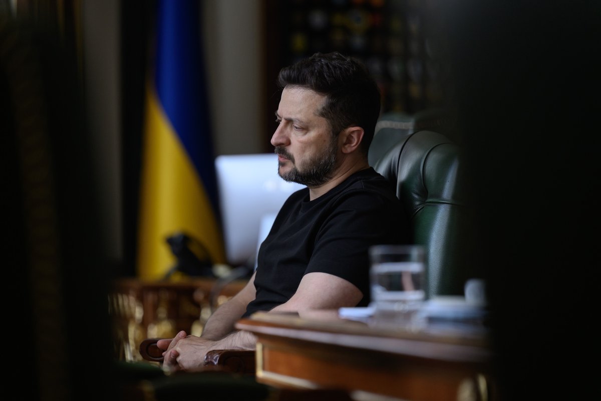 ZelenskyyUa's tweet photo. A briefing from Viktor Nikoliuk. We had a detailed discussion of the current situation in the area of responsibility of the Operation Task Force "East," as well as the enemy's possible moves and decisions, and what we can do to counter Russia's assault activity. We paid special attention to the situation around Slovyansk, Kostiantynivka, and Druzhkivka. We identified the most urgent needs. I am grateful for the assessment and proposals on the use of our mid-strike and deep-strike capabilities. We also discussed ways to employ our assault units and options for further reinforcing our brigades and corps. Thank you!