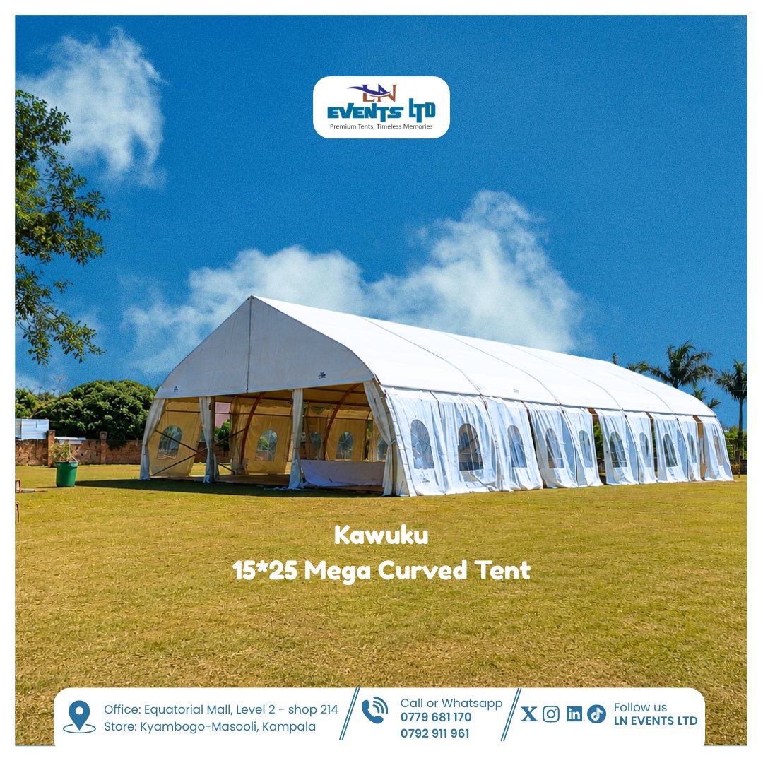 LNEVENTS_UG's tweet photo. Our Premium tents are designed to make every event unforgettable.

📞 Book with LN Events Ltd today.
#LNEventsLtd #BookWithLNEventsLtd #PremiumTents #EventsUganda https://t.co/xPe7aerxE2