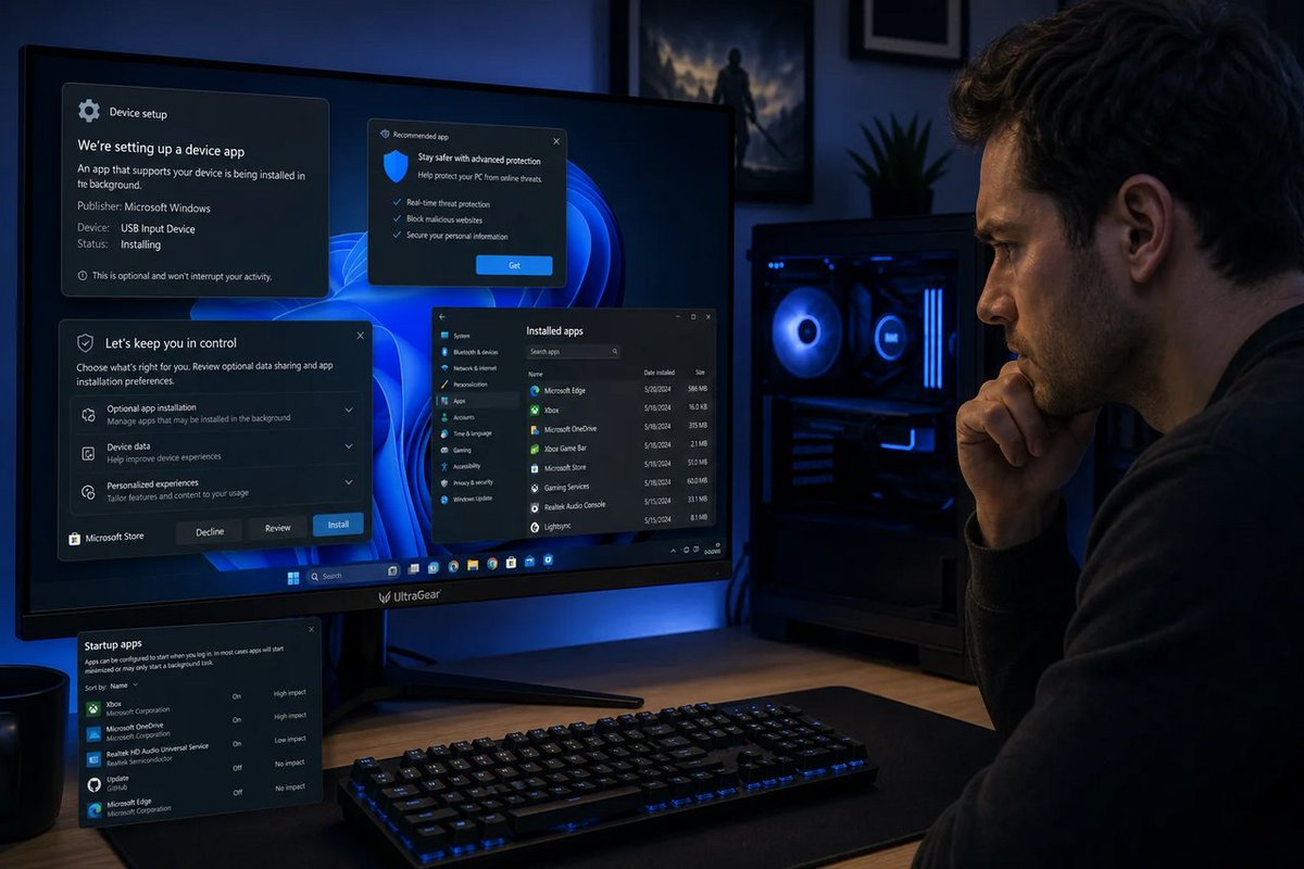 windowsforum's tweet photo. 🖥️ Plug in an LG UltraGear monitor, get a surprise app install—and possibly McAfee ads. Windows calls it convenience; users call it consent with a pop-up-shaped asterisk.
https://t.co/IYKOTICimW
#Windows11 #MicrosoftStore #LgUltragear #DeviceAppInstallation https://t.co/nD3OKxHtDD