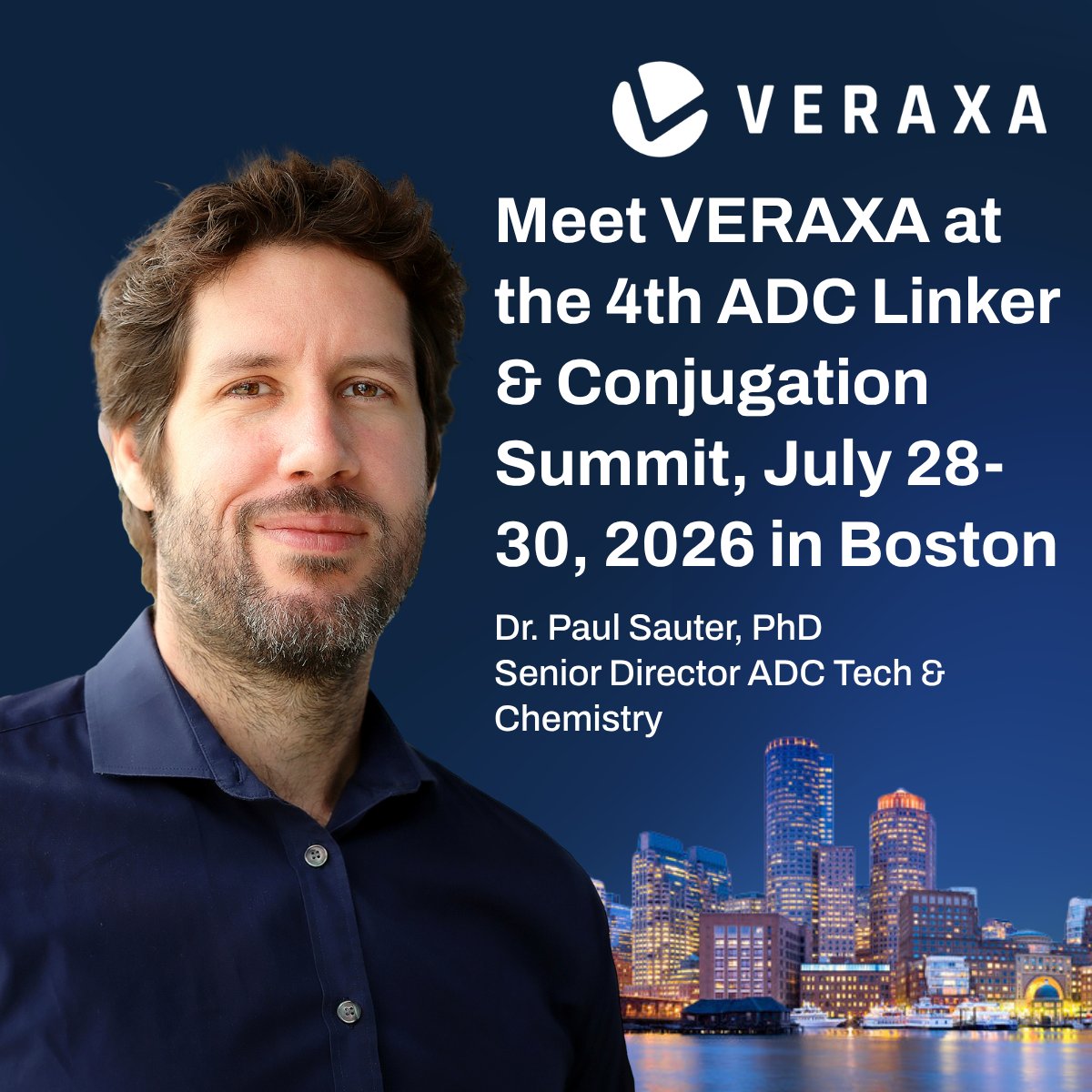 VERAXABiotech's tweet photo. 🚀 $VRXA at the 4th ADC Linker &amp; Conjugation Summit, Boston, July 28-30! On July 29, Dr. Paul Sauter will present on hydrophilic click chemistry for #ADC selectivity (9:30 a.m. ET) &amp; join a panel on ADC toxicity strategy (12:00 p.m. ET).

Register: https://t.co/oXFtzi60uA https://t.co/Yojq2B7g50