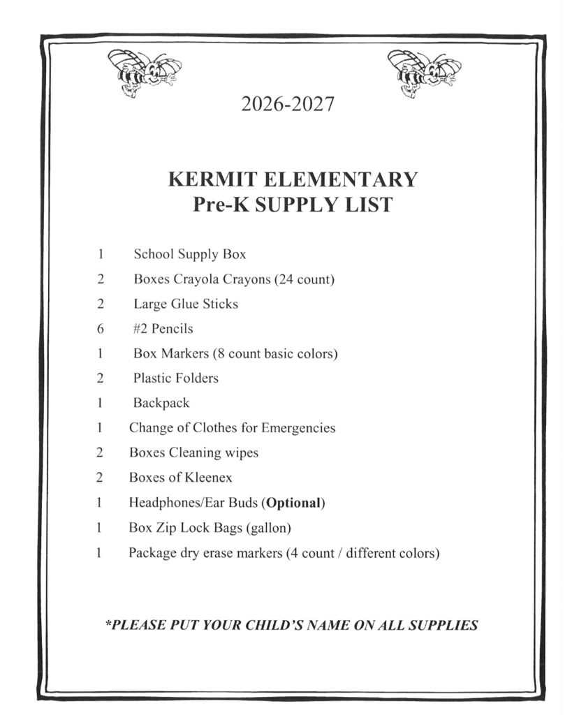 KermitElem's tweet photo. 📚 School supply lists are now available! Check the list for your student's grade level and get ready for a great start to the new school year. ✏️🎒 https://t.co/9J9svF0h0I