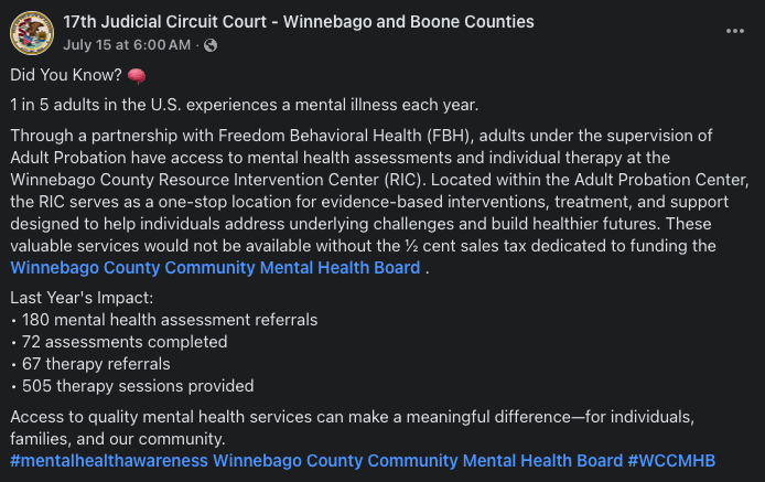 FBH_Inc's tweet photo. Thank you to the Winnebago County Community Mental Health Board and the taxpayers of Winnebago and Boone Counties for entrusting Freedom Behavioral Health to provide mental health services that make a meaningful difference in the community! https://t.co/UUVyQMqWCR