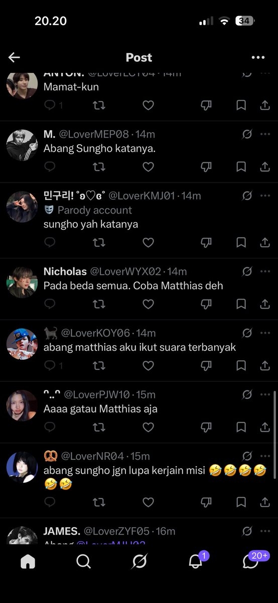 LoverEST01's tweet photo. Sus banget KOY padahal yang vote Matthias baru 1 orang (di-sort to Recently) tapi bilangnya suara terbanyak tuh. https://t.co/LZ2pvm0QrQ