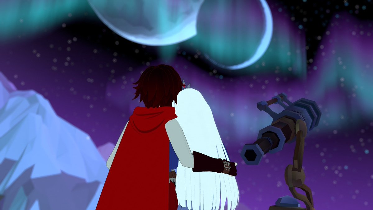 RedLikeRubesVR's tweet photo. The night sky reminds me of you~ ❤🤍

#rwby #vrchat #whiterose #rubyrose #weissschnee https://t.co/5Xn3BnfY4B