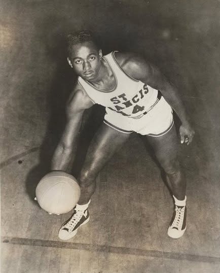 nycbbhistory's tweet photo. LEVI "YOGI" BOUGH
My Favorite Fairy Tale

Levi Yogi Bough, was the first black athlete in the history of St. Francis College in New York. "Yogi" was born in St. Croix in 1921 in the Caribbean. At two years old, his family emigrated to Brooklyn in New York City.
Mr. Bough was a talented athlete, particularly on the basketball court, and also excelled in his studies. He attended Virginia Union University, for his first year of college. But just like so many Americans during World War II, Yogi was drafted into the US Army in April 1942, assigned to the 761th tank battalion, known as the "Black Panthers".

At dawn on June 6, 1944, the largest, most complex military operation in the history of the world began: the D-Day Landing.
The 761𝘴𝘵 𝘛𝘢𝘯𝘬 𝘉𝘢𝘵𝘵𝘢𝘭𝘪𝘰𝘯, was made up mostly of African Americans. They landed at Omaha Beach, Normandy, in October 1944, during the Battle of the Ardennes in Germany, They were assigned to the Third Army of General George Patton jr.
Mr. Bough spent over three years fighting in Europe. He met his wife in Germany, and upon his return to America he received a basketball scholarship from St. Francis College, Brooklyn.
Although Bough was accepted completely by his team, there were episodes of racism especially during road trips south, where he often had to sleep in a separate hotel.
Continuing his education, he graduated from San Francisco University  in 1950 with a degree in philosophy and psychology and then received a government scholarship to continue his education in political science at the University of Lausanne in Switzerland.

He made a living as a gas station attendant and later as a furniture salesman, all the while studying and becoming a basketball coach. I actually played for that same basketball team in Lausanne, 30 years later.

In 1954 he arrived in Varese Italy, as a player/coach. He remained in Italy coaching basketball in Varese, Bologna, Como, Pavia, and Vigevano.
Mr. Bough lived a long fruitful life in the beautiful lakeside city of Lugano, Switzerland. No doubt, one of the most beautiful cities in Europe.
After experiencing the devastation of war in Europe, and the human degradation of racism in the USA, he passed away peacefully and fulfilled in Lugano, Switzerland, on May 19, 2008.