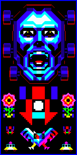 HUGASTUDIO's tweet photo. When I started developing "DAWNCAR" 10 years ago, I was absolutely convinced I was the biggest master of MZ-700 character graphics in the world. 

I can say for a fact: art like this NEVER existed on the MZ-700 back then. Never did I imagine that a decade later, someone even more incredible would appear. 

It hurts my pride, but I am utterly defeated. His name is Justin Cyr. @JUSTIN_CYR