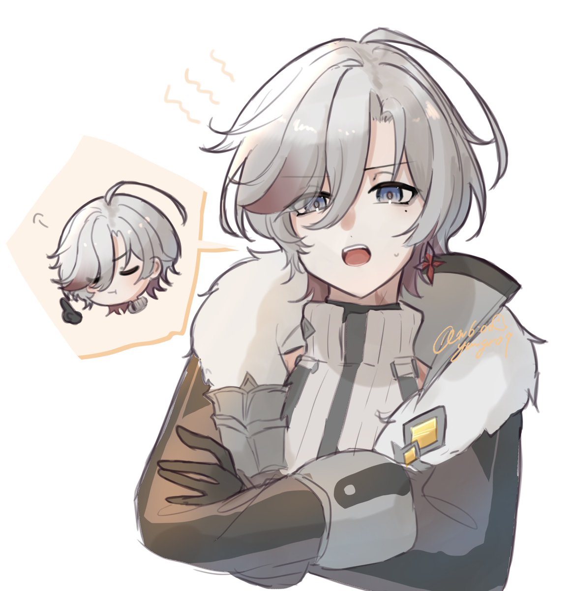 yu_gr09's tweet photo. おこているちゃま
ちぢめて おこちゃま…😠🪶 https://t.co/nz4Epigxf7