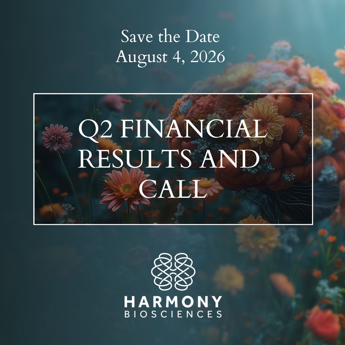 HarmonyBio's tweet photo. Harmony Biosciences will be announcing the Company’s Q2 2026 financial results on August 4, 2026, during an earnings call. Learn more:  https://t.co/Wvu54MErNJ

#InvestorRelations
#IR
#Biosciences
#LifeSciences
#Earnings
#Investing https://t.co/31b5aHc620
