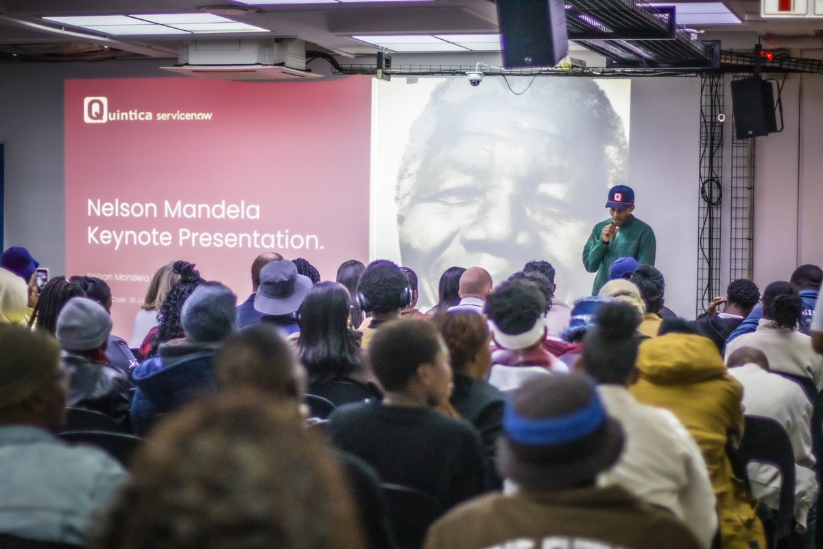 wethinkcode's tweet photo. This #MandelaDay, we celebrate the power of opportunity.
Thank you to @Quintica for investing your time, knowledge &amp;  generosity in our students. Together, we're creating pathways into tech careers &amp; empowering the next generation of African innovators.

#WeThinkCode  #TechTalent https://t.co/UeWp1WTlrT