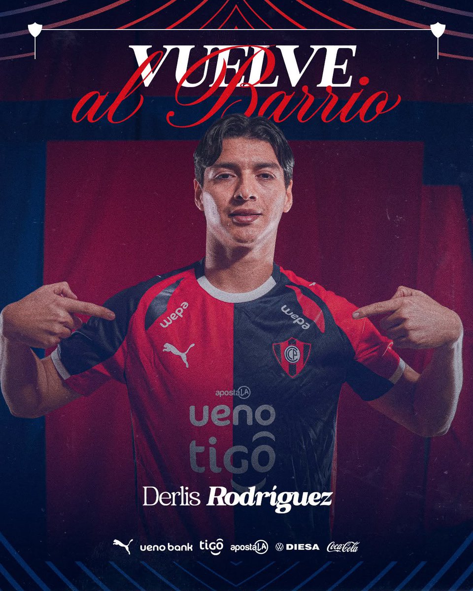 CCP1912oficial's tweet photo. OFICIAL | Derlis Rodríguez vuelve como jugador de Cerro Porteño🌪️🔵🔴

¡Bienvenido de vuelta al Barrio, Derlis! 🏟️🔥 https://t.co/G2A7A7gzuN