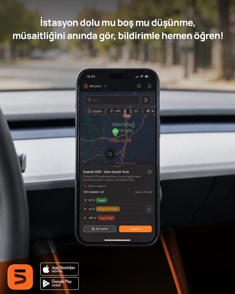 5_Sarj's tweet photo. Konu aracının enerjisi olunca, en yakın şarj istasyonunu bulmak 5 ile çok kolay! ⚡
Konumuna en yakın şarj istasyonlarını anında görebilir; harita üzerinden müsaitlik durumunu, soket tiplerini ve fiyatları saniyeler içinde öğrenebilirsin. https://t.co/UHP3G2j3Tk
