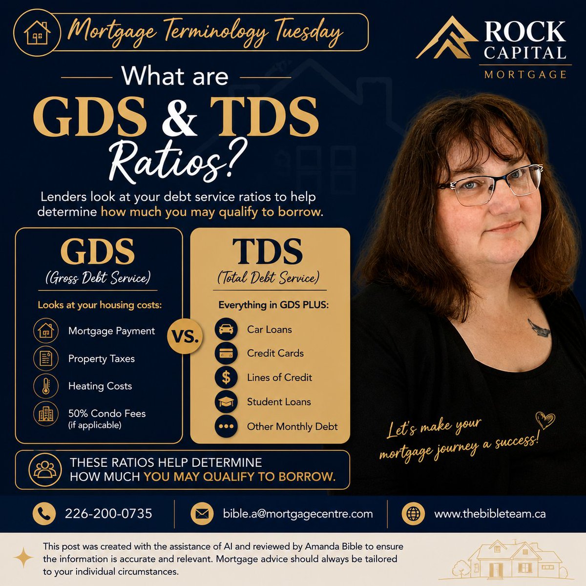 amanda_bible's tweet photo. What are GDS &amp; TDS Ratios?
When you apply for a mortgage, lenders don't just look at your income—they also look at how much of that income is already committed to expenses.
Have questions? I'd be happy to help!
🌐 https://t.co/Jzl1LLqDgx https://t.co/1TMtLEi0qr