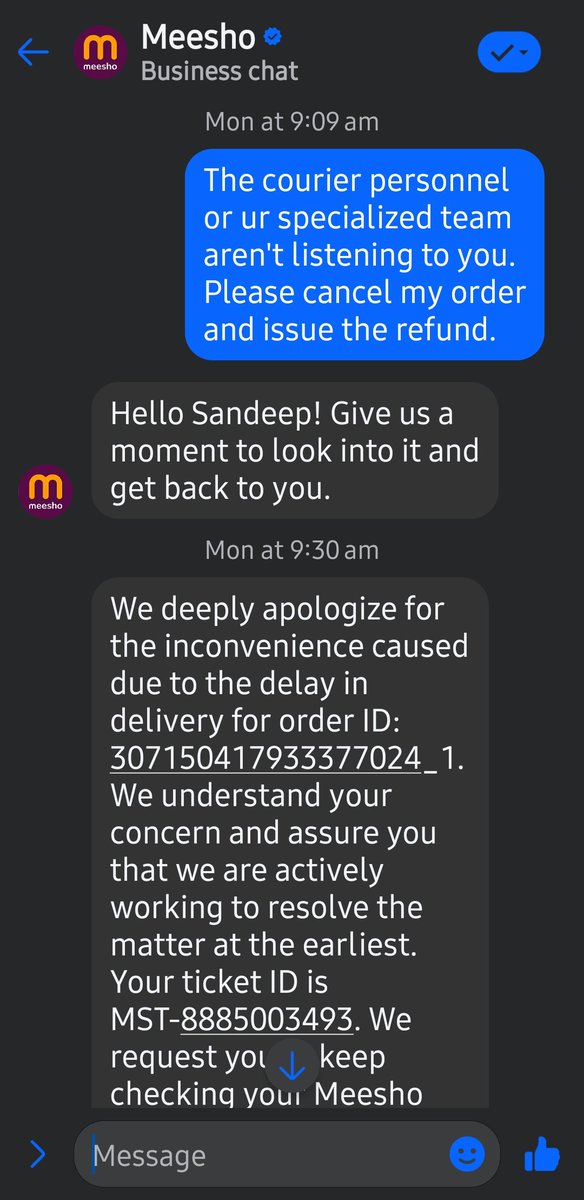 SandssharmaaK's tweet photo. @barnwalSanjeev
@meesho_support Is this ur service? https://t.co/hkJjHaXr6N