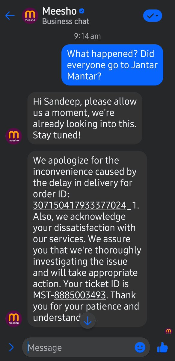 SandssharmaaK's tweet photo. @barnwalSanjeev
@meesho_support Is this ur service? https://t.co/hkJjHaXr6N