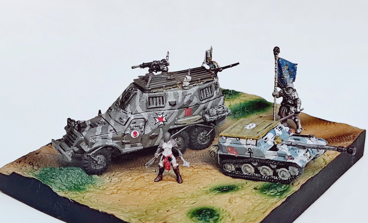 zhxhrzs's tweet photo. For my Trennch Crusade fan novel:New Antiochia Frontline
,BTR-152U command vehicle of the Holy See,and ASU-57 Self-Propelled AT Gun of the Nubian Mercenary Corps.All models are 1/144. #trenchcrusade #newantiochia #BTR #BTR152 #asu57 #sistersofbattle #架空戦車 https://t.co/IqDuQeRhVS