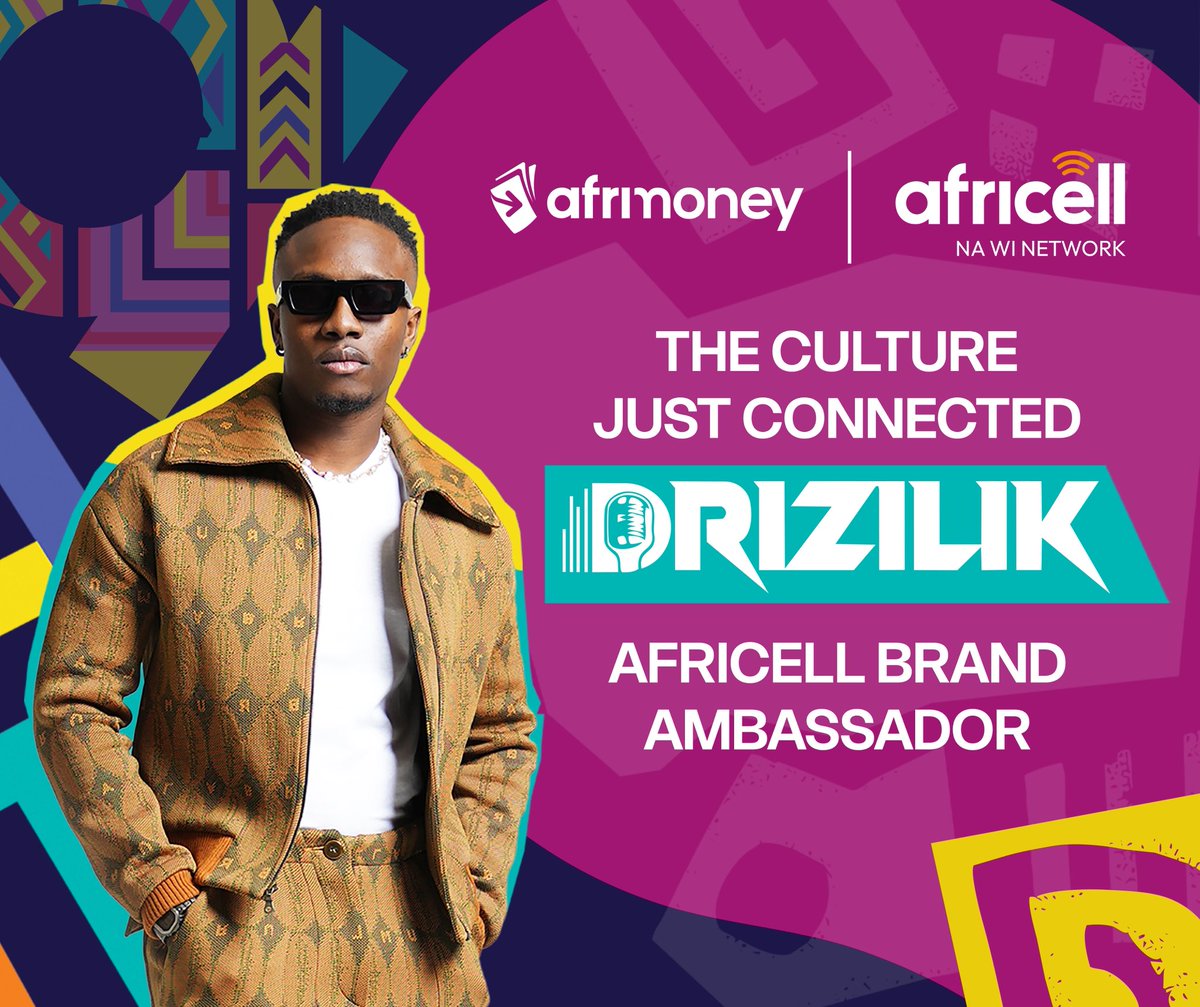 AfricellSalone's tweet photo. Fala Udat Sabi Road🤩. 

We would like to officially welcome @drizilik to our #AfricellFamily💜.

Our newest Brand Ambassador and he is here to stay😉. 

#AfricellSL
#DiNetwork4U
#SaloneTwitter
#SaloneX https://t.co/VdRoLlYS7T