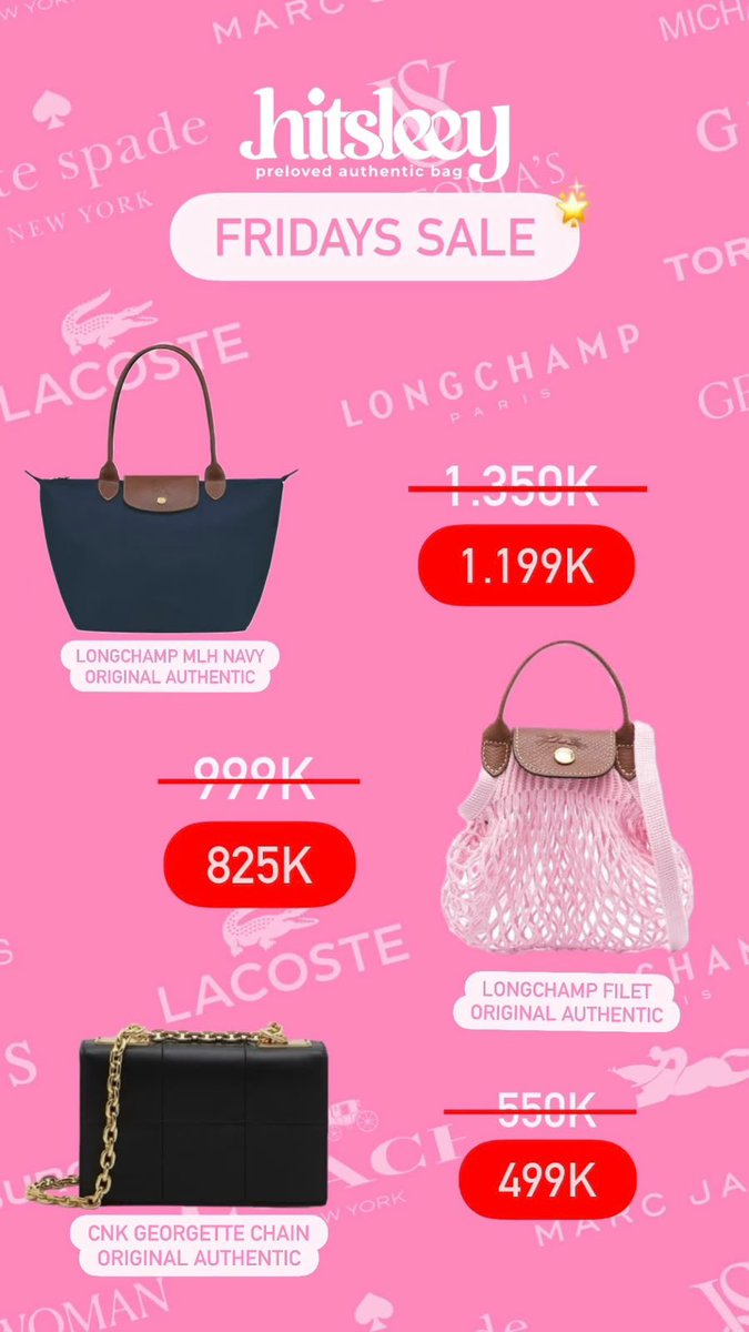 hitszaee's tweet photo. @numpangdi_bumi barangkali berkenan pl branded cnk, longchamp, sepatu onitsuka, converse, tumbler owala, stanley authentic 100%. boleh nego, cicilan atau full payment oren. boleh tanya dulu gausa sungkan🩷

lacoste longchamp coach new start 1jt (banyak warna)

detail? dm 
https://t.co/C0LQTdpnuU https://t.co/ygF2O8Pr9Z