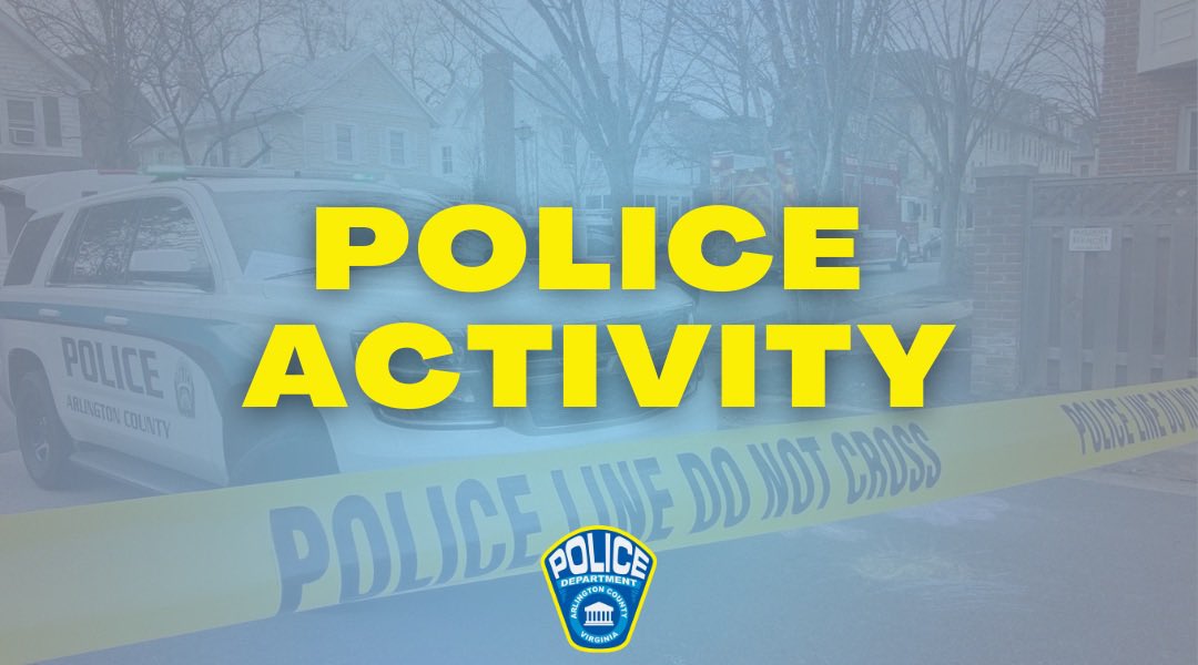 ArlingtonVaPD's tweet photo. POLICE ACTIVITY: ACPD is investigating a bank robbery in the 1400 block of S. Eads Street. Preliminarily, suspect entered bank, implied a weapon and fled with an undisclosed amount of cash. Suspect described as white male in his 30s wearing a blue polo. Investigation is ongoing. https://t.co/6fgT9ckGpM