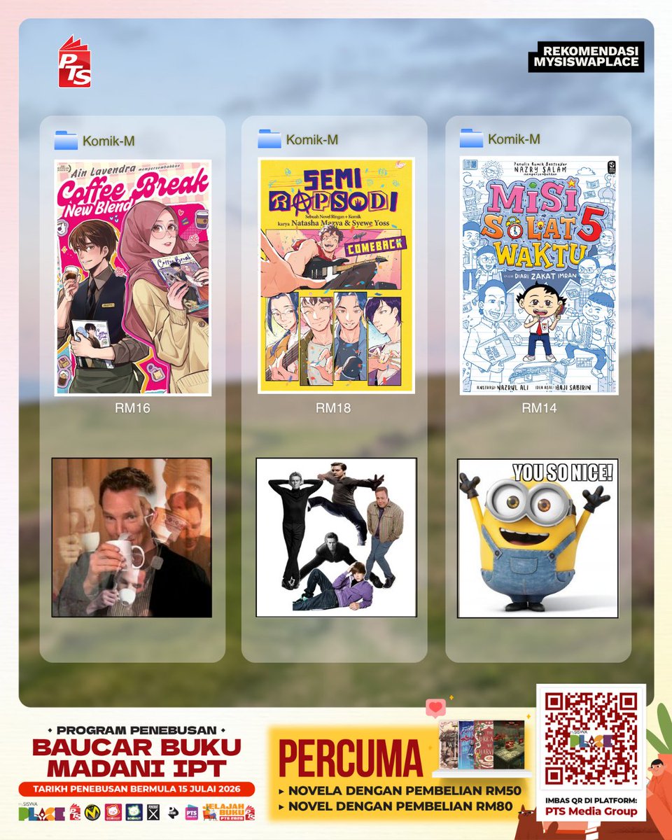 bukuPTS's tweet photo. Kalau anda pelajar yang layak menerima Baucar Buku MADANI RM100, jangan lepaskan peluang untuk menggunakannya. Manfaatkan baucar anda di Kedai PTS Media Group melalui MySiswaPlace. Imbas kod QR pada poster dan tebus baucar anda hari ini. https://t.co/QPccH8t68K