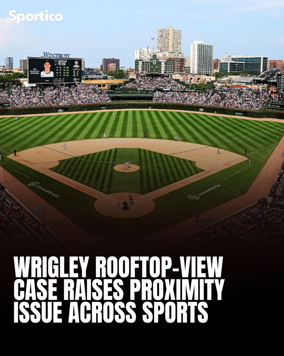 Sportico's tweet photo. The Chicago Cubs playing games in an “open-air stadium” doesn’t “transform the view” from a neighboring rooftop into Cubs property, Wrigley View Rooftop and owner Aidan Dunican argue in a recent court filing. And if it did, other teams, leagues and sports organizers could allegedly demand payment from neighbors who currently watch for free.

Full story: https://t.co/A1ylK7wP9t