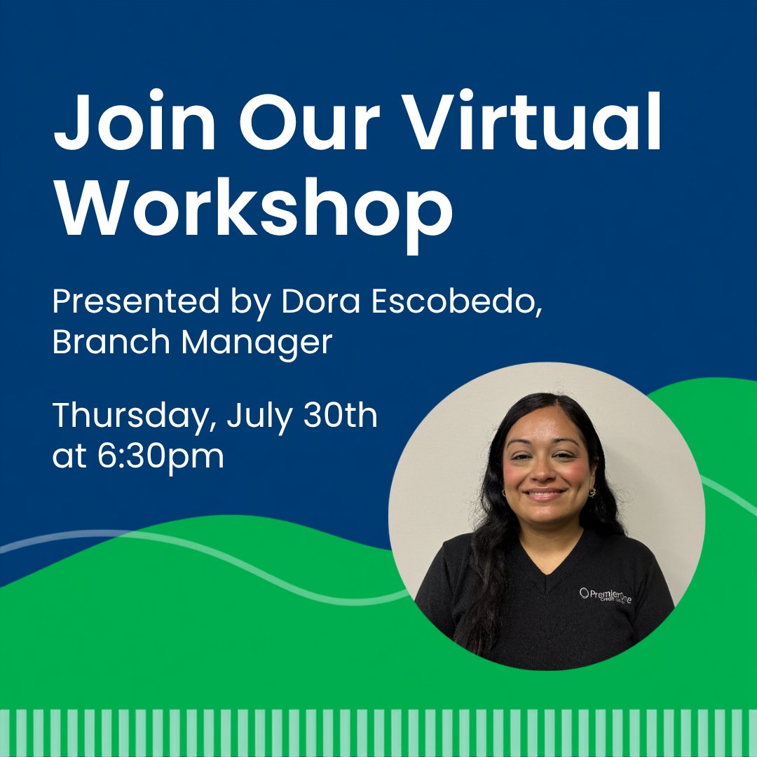 PremierOneCU's tweet photo. Ready to take control of your finances? Join us for a FREE Virtual Budgeting Workshop!

📅 Date: Thursday, July 30th 🕡 Time: 6:30 pm 👩‍💼 Presented by Dora Escobedo, Branch Manager

Don’t miss out—click here to RSVP https://t.co/qEuo8pZAZg

#PremierOneCU #Budgeting #Workshop https://t.co/lPmwj4EMmA