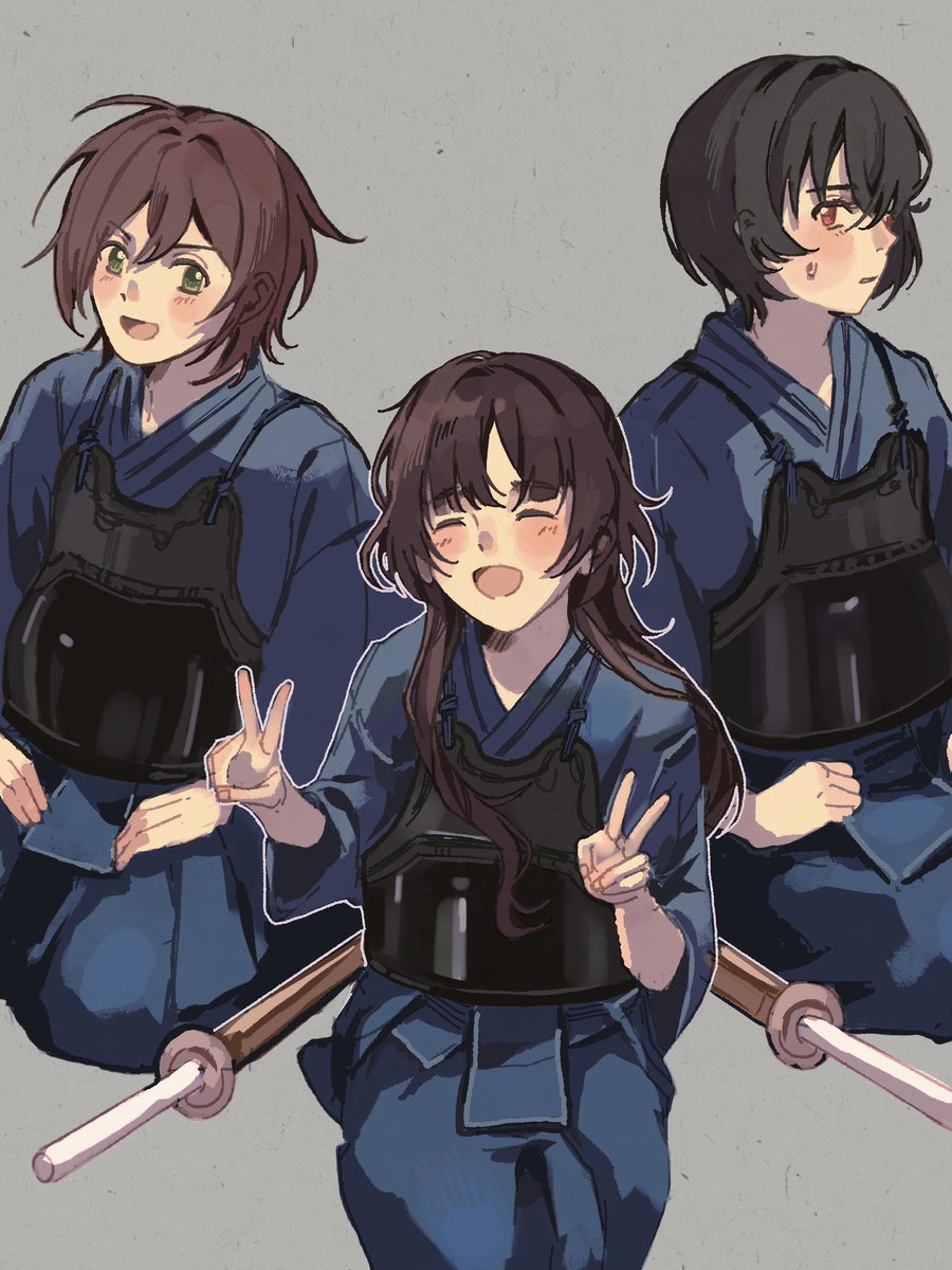 OLYYY6's tweet photo. #剣が君 

剣が君SSLより、剣道部の3人を描きました！
中国語の説明しか書いていません。翻訳アプリを使って投稿しています🙇 https://t.co/4A9aUWvgsB