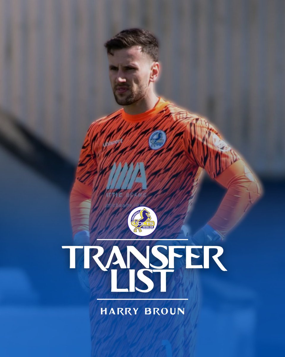 OfficialCColts's tweet photo. 𝐌𝐞𝐧'𝐬 𝐒𝐞𝐧𝐢𝐨𝐫 𝐓𝐞𝐚𝐦 | 𝐓𝐫𝐚𝐧𝐬𝐟𝐞𝐫 𝐋𝐢𝐬𝐭 📋

We can confirm that we have very reluctantly accepted Harry Broun's request to be placed on the transfer list.

Any interested parties are asked to contact the club directly at admin@cumbernauld-colts.com

#MonTheColts 💛💙