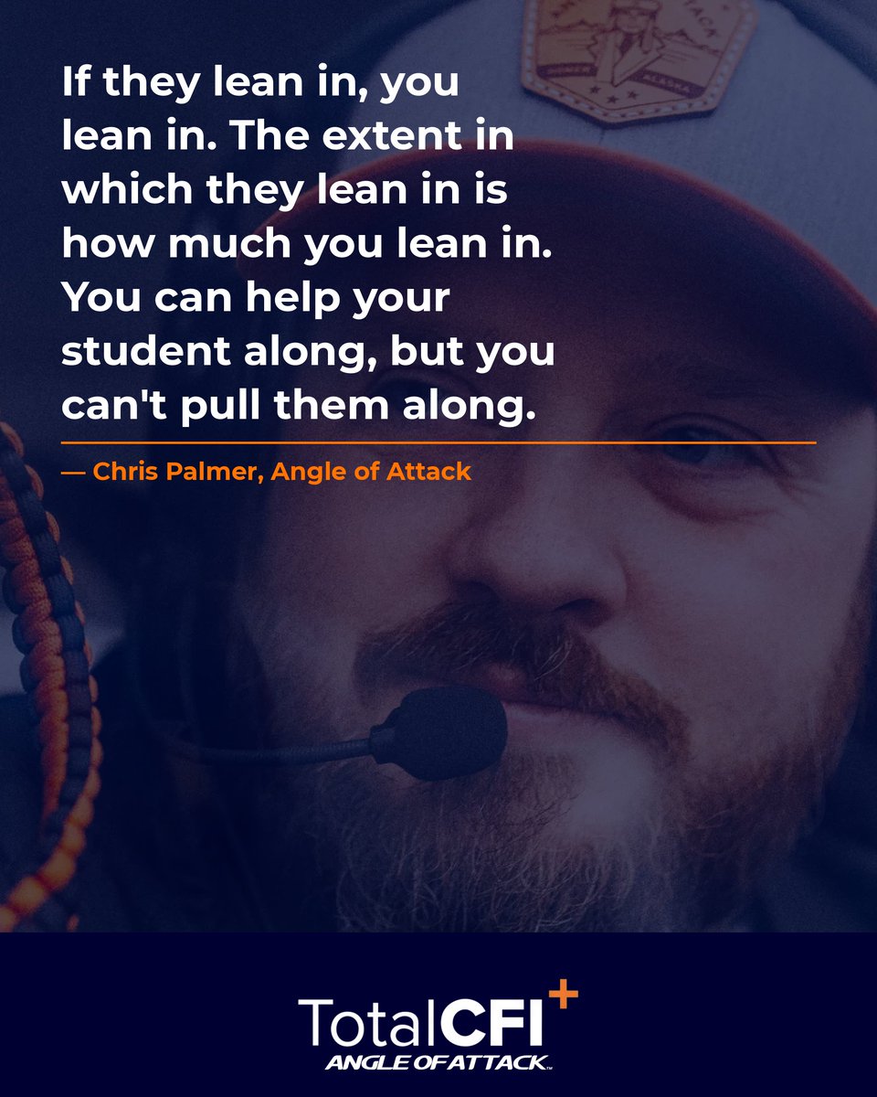 angleofattack's tweet photo. If they lean in, you lean in. That's the deal.
You can help them along. You can't pull them along.
#CFI #flying #aviation #studentpilot #learntofly
Get it free → https://t.co/suZImqR2Gk https://t.co/Utg7YK5GvJ