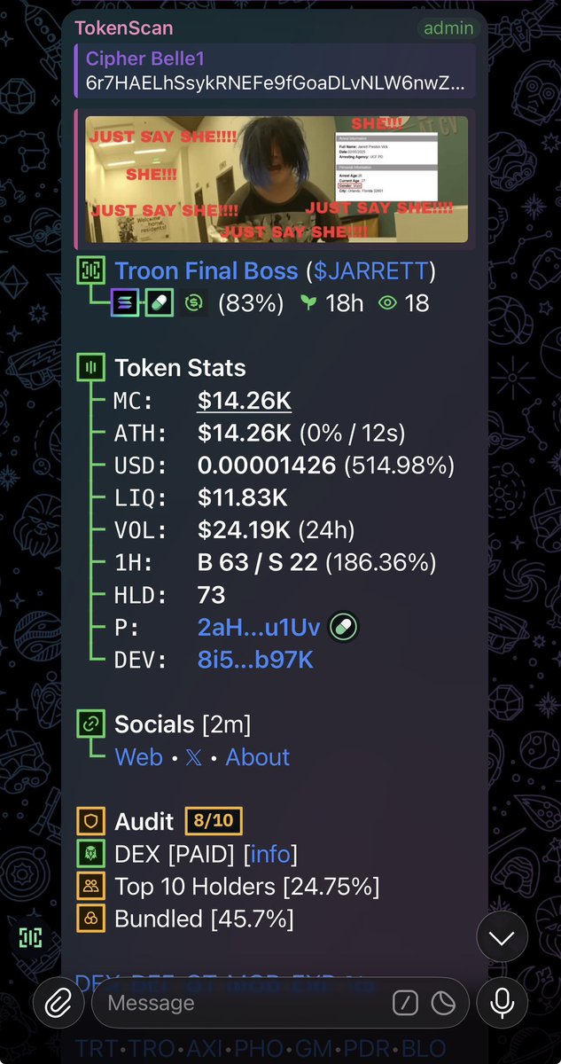 cipher_belle1's tweet photo. $JARRETT

6r7HAELhSsykRNEFe9fGoaDLvNLW6nwZaJfX6ogFpump

#Solana #memecoin #fomo https://t.co/IxVmlk2fJl