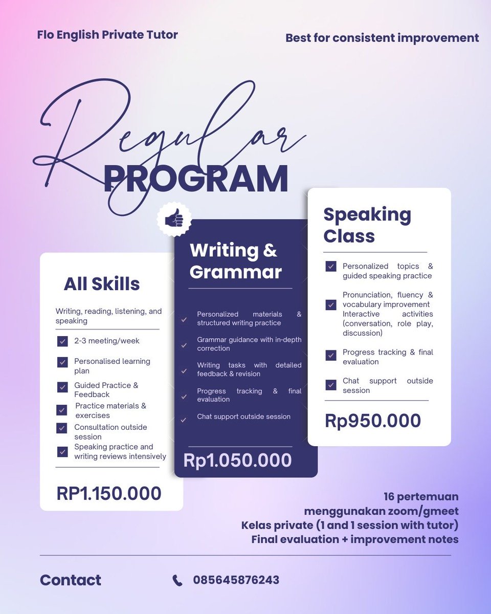 bloomiesflo's tweet photo. Hi guys! quick update 🤍
I’ve adjusted my tutoring pricelist as the program keeps growing, especially with improved materials and more structured sessions.

This will apply for the next batch. Thank you so much for the support so far!⭐

kuota baru akan dibuka, pantengin ajaa! https://t.co/wsVwZ9I9EU