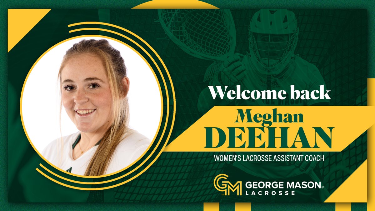 GoMasonLax's tweet photo. Welcome back Meghan Deehan '24 💚💛

Deehan returns to Mason as the Defensive Coordinator after spending the last two seasons on staff at Butler.

Read more at https://t.co/GPqQrZL5Vp

#AIMBIG #patriotspavetheway🔰💫 https://t.co/9Aa3N1RDgI