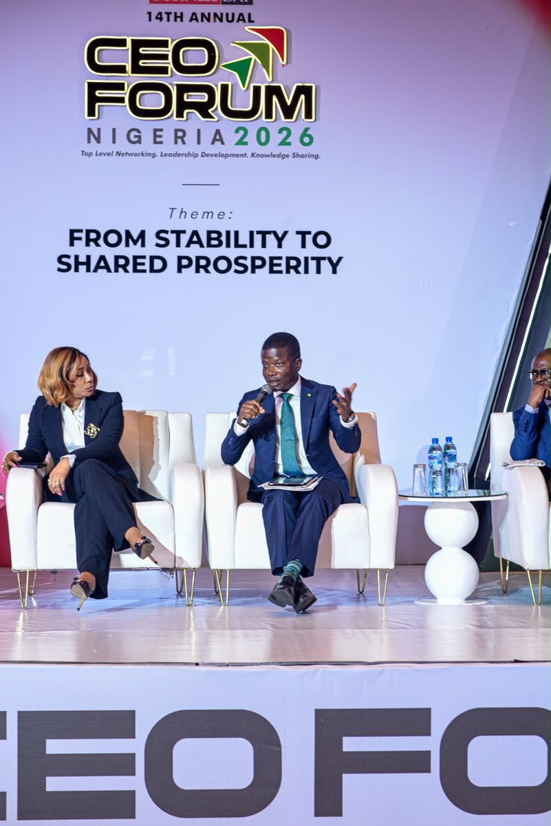 YomiOlugbenro's tweet photo. I was pleased to participate as a panelist at the 14th Annual BusinessDay CEO Forum, where business and public sector leaders came together to discuss this year’s theme, “From Stability to Shared Prosperity.”

The conversation reinforced that sustainable growth depends on creating an enabling environment where businesses can invest, innovate, and scale. I shared my thoughts on improving access to capital for SMEs, strengthening the investment ecosystem, and deepening collaboration between the public and private sectors to accelerate Nigeria’s economic transformation.

These conversations matter because lasting prosperity is built through collective action, sound policy, and leadership that looks beyond today’s challenges to tomorrow’s opportunities.

My appreciation to BusinessDay for creating this platform for meaningful dialogue.

#BusinessDayCEOForum #SharedProsperity #Leadership #EconomicTransformation #Nigeria #DeloitteWestAfrica