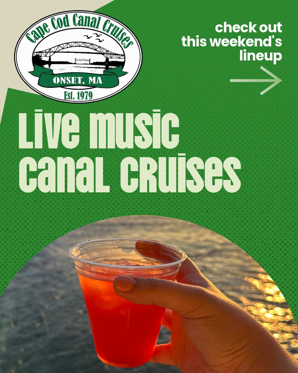 hylinecruises's tweet photo. You know the drill - we've got a new week of live music on the Cape Cod Canal Cruise! https://t.co/NpwkP1mK0v

#capecodthingstodo #capecodlivemusic #capecodtravel #capecodcanalcruise #livemusiccruise https://t.co/8lhOdqkEqg