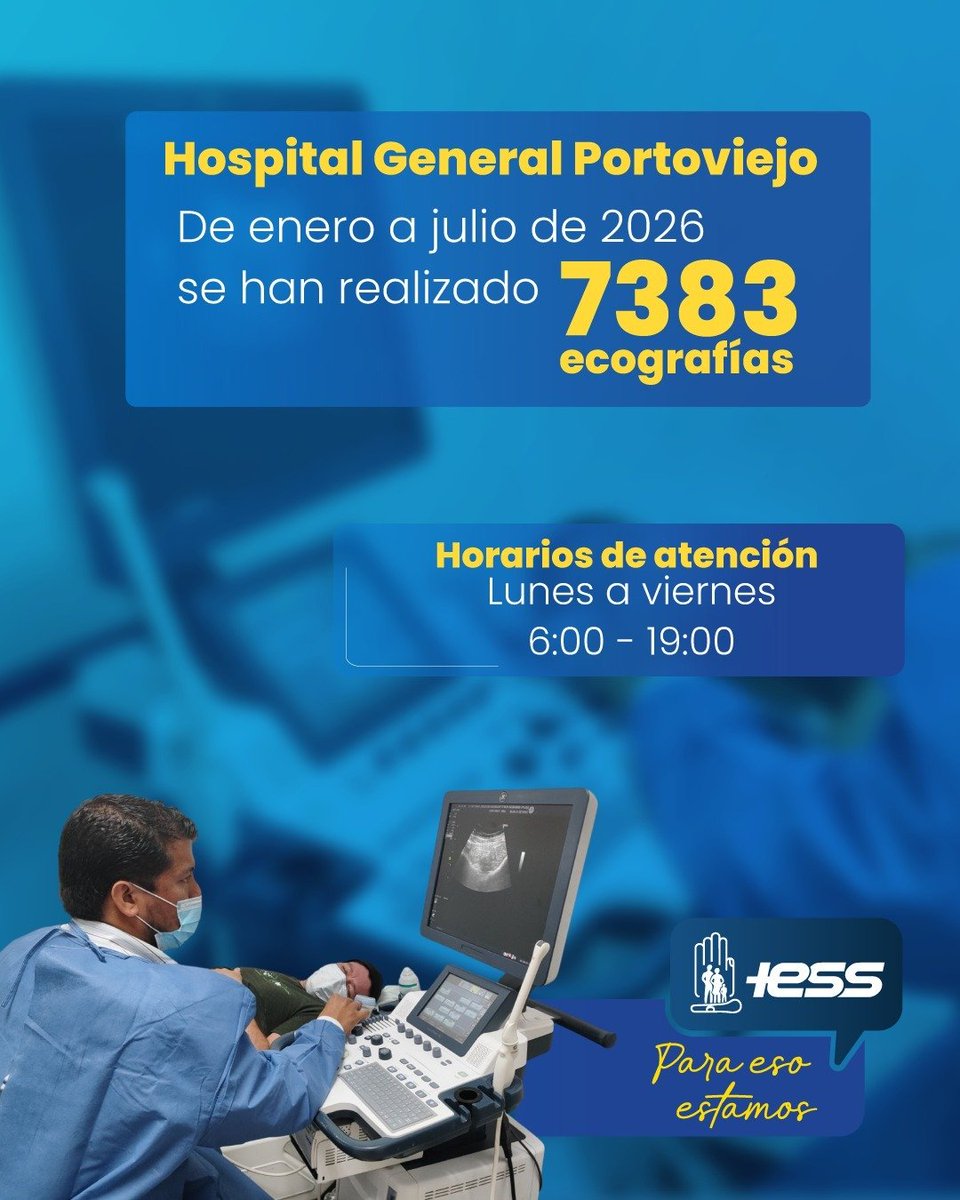 IESS_Manabi's tweet photo. #IESSteCuida I El Hospital General Portoviejo 🏥 cuenta con dos ecógrafos que permiten a los especialistas detectar problemas en órganos internos, monitorear embarazos🤰🏽y visualizar lesiones en músculos y tendones. https://t.co/4OBD98TBdz