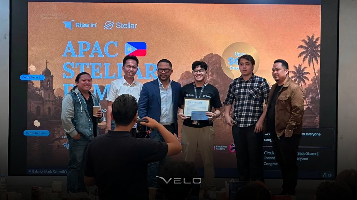 RunVeloDev's tweet photo. Congratulations to our founder, @Add2Carts, for being selected as one of the Top 10 Finalists of the @PHI_Stellar APAC Hackathon and for representing the Philippines 🇵🇭 in the APAC Finals.

We're proud to see Velo take the regional stage.

Build on Stellar. Operate with Velo. https://t.co/adFJ52ZIor