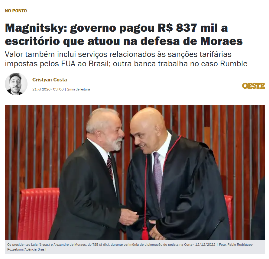 leandroruschel's tweet photo. Por que o pagador de impostos brasileiro está bancando a defesa de Moraes, que está sendo processado nos EUA como cidadão privado? https://t.co/YJzMwX6Wkk