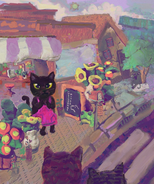 guilhernunes_'s tweet photo. A kitten is following her dream of opening a flower shop and is already receiving her first customers. https://t.co/3aYNcatMiA