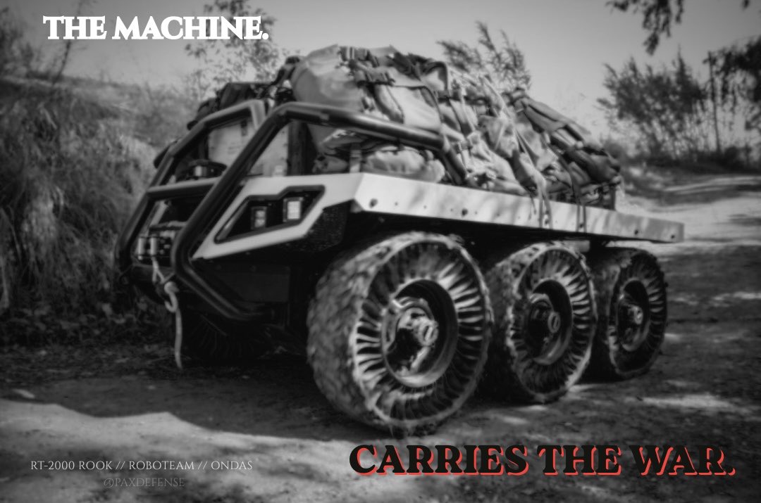 DefenseMargins's tweet photo. The battlefield does not care how heavy the load is. ROOK carries it anyway. $ONDS @Roboteam_Inc https://t.co/IcK4Ez3nYA