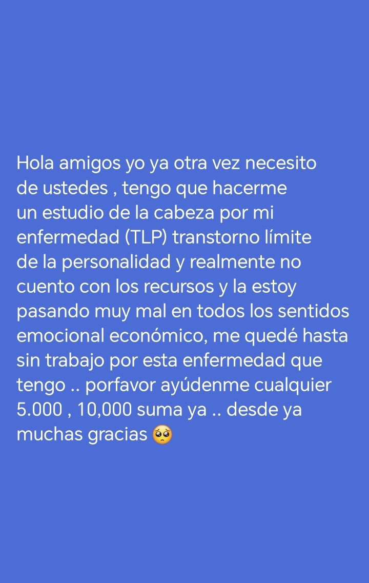 pathorojas's tweet photo. Porfavor ayúdenme con una manito alias 3853276 o compartan desde ya GRACIAS https://t.co/bHd8yuKbE0