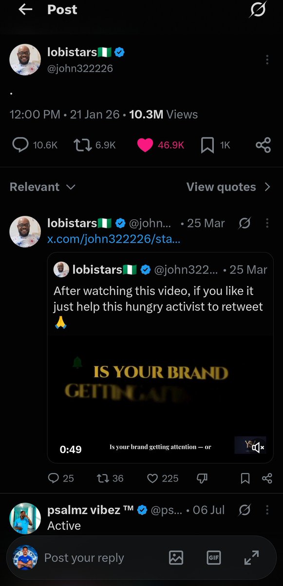 Davidking262485's tweet photo. 10m views on just 
. 
This is crazy 
Na juju una dey use for this x https://t.co/F4GklgVPEI