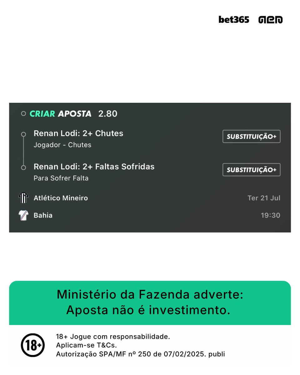 APalpites's tweet photo. 👉 Atlético-MG x Bahia pelo Brasileirão.

Separei essas combinações pra acompanhar o jogão.

No post abaixo, explico como faz se quiser vir junto 👇

+18 Ministério da Fazenda adverte: Aposta não é investimento. https://t.co/FkvKAen3Bg