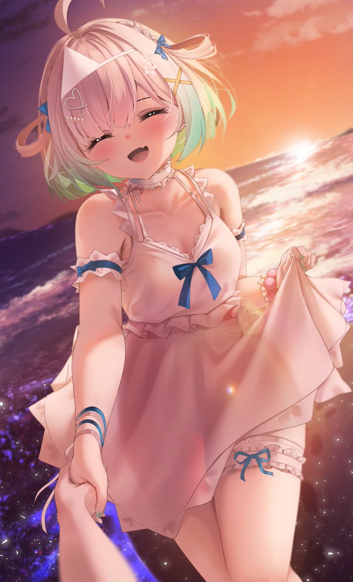 otsulyre's tweet photo. Mint Fantome!

So glad I held this fanart idea for a long time now , was worth it, love the outfit so much 💙🥹

#Fantography #UrameshiyaSummer https://t.co/yoDnlW5JbF