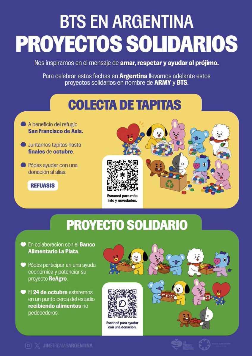 Vtaedii's tweet photo. @BTSenARG Si ARGMY solo tiene a ARGMY, estaría bueno que además del quilombo le demos un poco más de importancia a los proyectos solidarios que se estan llevando a cabo en nombre de BTS&amp;ARMY 💜 https://t.co/LerCFFzMCh