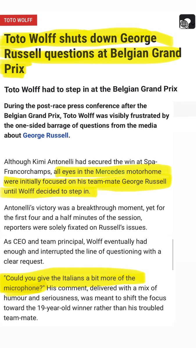 sixty_threeee's tweet photo. Toto Wolff scared of facing the consequences of his own actions? between attempting to censor the media and wiping George’s team radio off the internet… things don’t look good at mercedes https://t.co/Ykk4uqrl3n