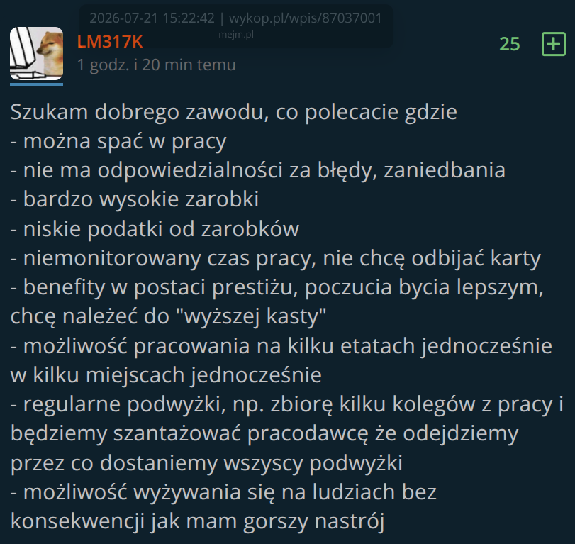 mejmpl's tweet photo. Szukam dobrego zawodu, co polecacie… https://t.co/325EIR2Des