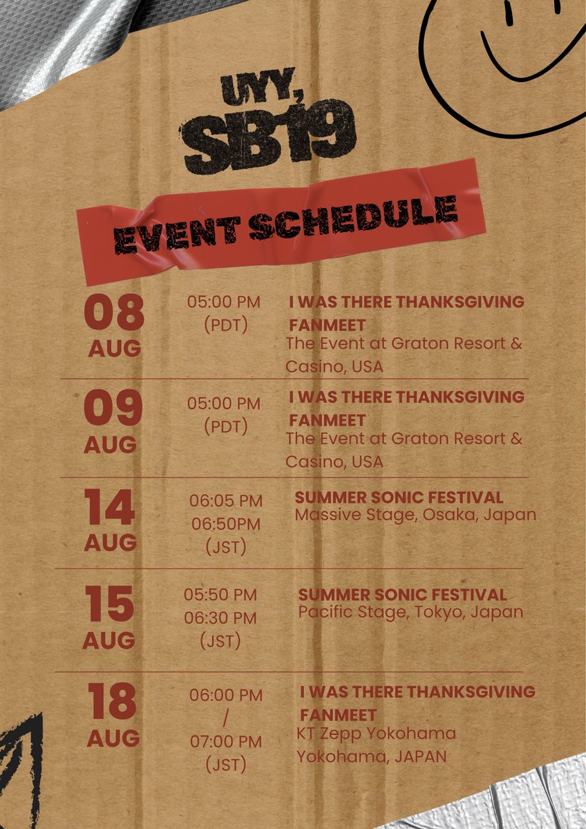 krstnrrae's tweet photo. SB19’S EVENT SCHEDULE FOR THE NEXT DAYS TO COME ✨

SB19 GLOBAL TOUR 
THE GOAT GROUP
@SB19Official #SB19
#SB19FliesToLOLLAPALOOZA https://t.co/Gm5ouZEWZx