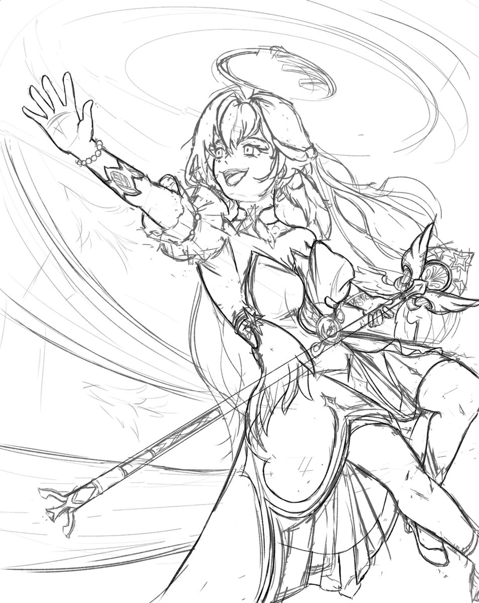 EmpTea_Cup's tweet photo. Wip 🎼

#HonkaiStarRail #Robin https://t.co/hW3DYsywmI
